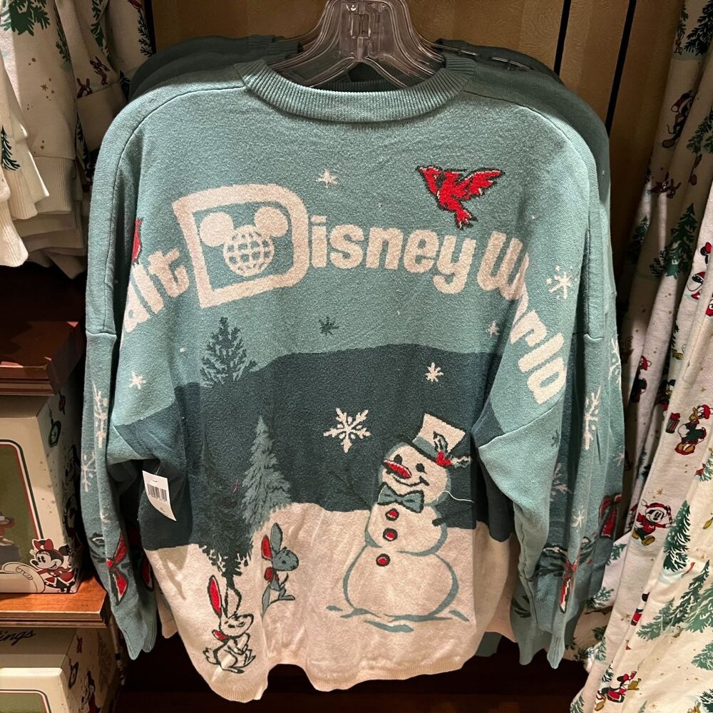 Disney Parks Mickey Mouse Christmas Spirit Jersey Green Sweater NWT Large - Picture 5 of 6